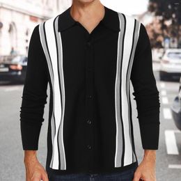 Men's Sweaters Blouses Men Fashion Mens Striped Button Elastic Knitted Long Sleeve Cardigan T Shirts For Big And Tall Pack Of