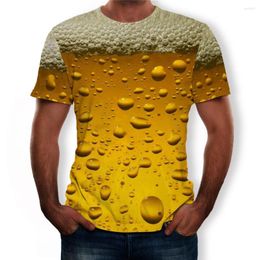 Men's T Shirts Beer Drinks 3D Printing Fashion And Women's Short-sleeved T-shirt Soft Material Outdoor Casual Loose O-neck Clothing