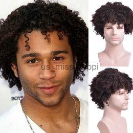 Synthetic Wigs Men Curly Synthetic Short Wigs for Men's Daily Wig Mixed Male Curly Natural Cosplay Hair Heat Resistant Breathable x0826