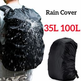 Packs 35L 100L Backpack Waterproof Bag Large Capacity Dust Hiking Camping Bags Portable Black Classic Schoolbag Rain Cover