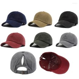 Ball Caps Baseball Hat Women's Summer Washed Old Sunshade Hats Spring Outdoor Sunscreen Solid Colour Casual Men Cap H7397