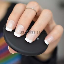 False Nails Nude Natural White French Fake Nails Tips Acrylic UV False Nails Press on DIY Manicure Salon Stickers Artificial Nail Tip x0826