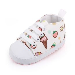 First Walkers 1 Pairs Lytwtws Spring Autumn Cute Cartoon Strawberry Ice Cream Mustache Sports Baby Toddler Shoes Soft Sole Baby First Walkers 230825