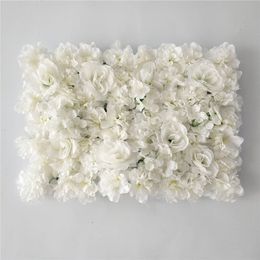 Decorative Flowers Wreaths Artificial Flower Wall Backdrop Romantic DIY White Color Wedding Decoration Birthday Party Shop Window Panels Decor 230825