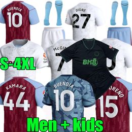 23 24 Soccer Jerseys Kids Home 2023 2024 Aston Villas Football Shirt Away Third Camisetas MINGS Mcginn BUENDIA WATKINS Maillot Black Goalkeeper 725