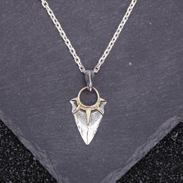 Necklaces 100% Real Sterling Sier Arrow Head Pendant,spearhead Necklace with Eagle Head and Golden Sunrise for Men Women Jewellery