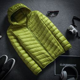 Men's Jackets Winter Ultra Lightweight Down Jacket Men's Fashion Short Hooded Men Jacket Down Cotton Warm Clothing Coat Winter Jackets 230825