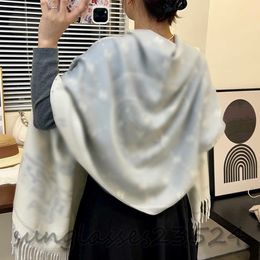 Scarves H Letter Printing Designer Scarf, Classic Brand Autumn/winter Fashion Item, Soft and Warm, Doublesided Twotone Shawl, Women's Sc