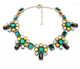 Choker Autumn Winter Shirt Sweater Chain Colourful Jewellery Simple Elegant Resin Plant Shiny Gold Colour Necklace