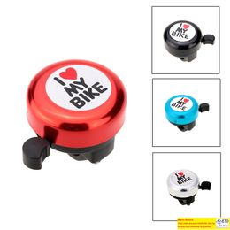 120pcslot I Love My Bike Bicycle Cycling Handbar Mount Bells Horns Steel and Plastic Heart Horn Ring Bell ZZ
