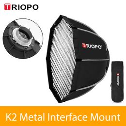 Lighting Studio Accessories Triopo K2 55cm 65cm 90cm 120cm Quickly Release Bowens Mount Octagon Softbox Honeycomb Grid Outdoor Soft Box for Flash 230825