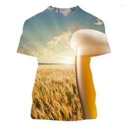 Men's T Shirts Fashion 3D Printed Beer Interesting And Novel Women's T-shirts Casual Comfortable Summer Short Sleeve Tops .