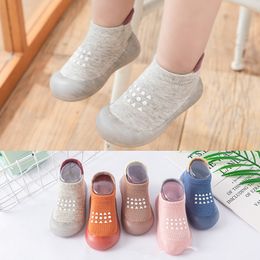 First Walkers Baby Boy Shoes Children Sock Nonslip Floor Socks Girl Soft Rubber Sole Toddler Infant Booties 230825