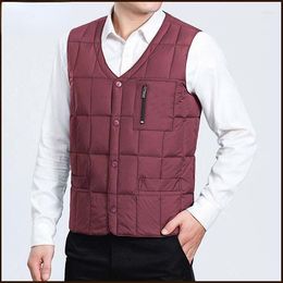 Men's Vests 2023 Fashion Autumn Winter Vest Casual Thickened Plus Size Coat Black V-Collar Coats Sleeveless L32