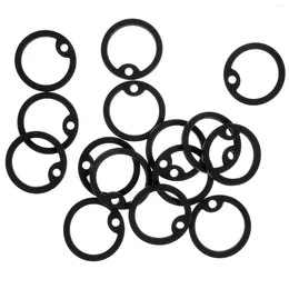 Dog Collars 15pcs Custom Labels Professional ID Tag Silencers Silicone Dogtag Useful Mute Circle For Pet Cat (Black)