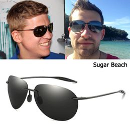 Sunglasses JackJad Fashion Sport TR90 Rimless Frame SUGAR BEACH Style Sunglasses Men Polarised Pilot Brand Design Sun Glasses Sol 230825