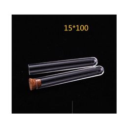 Lab Supplies Wholesale Plastic Test Tube With Cork Stopper 4-Inch 15X100Mm 11Ml Clear Food Grade Appd Pack 100 All Size Available In Otxk6