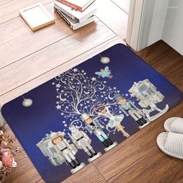 Carpets Custom Nutcracker Christmas Ballet Scene Doormat Non-Slip Entrance Bath Kitchen Door Floor Mat Garden Carpet Rug