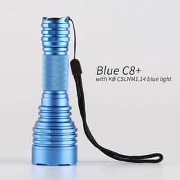 Flashlights Torches Convoy C8 with KB CSLNM1 14 blue light body 230826