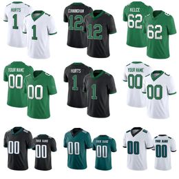 1 Jalen Hurts Stitched Football Jerseys Jason Kelce DeVonta Smith Brown Brian Dawkins Randall Cunningham Haason Reddick men women Youth green black Custom jersey