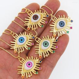 Pendant Necklaces Fashion Women Gold Plated Chain With Fine Eye Shape Bohemia Charm Necklace