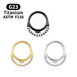 Septum piercing g23 örhängen titanium kvinnor zirkon näsring industriell boll charmig klickare sexig tragus brosk kropp smycken smycken