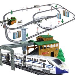 ElectricRC Track High Speed Children Train Toy Railway Electric Rails Child Trains Assemble DIY Tracks Set Kids Locomotive 230825