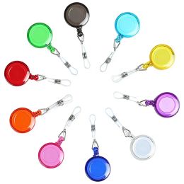 wholesale 10 Pcs/Lot Clip on Retractable Badge Reel with Belt Clip for ID Cards Badge Key Keychain Holders Keep ID Key Cell phone Safe 23 LL