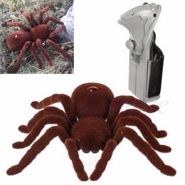 ElectricRC Animals Scary Remote Control Creepy Soft Plush Spider Infrared RC Tarantula Toy Kid Gift 230825