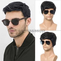 Synthetic Wigs SuQ Mens Wigs Short Wig Men Natural Fluffy Cosplay Synthetic Hair Heat Resistant Wigs for Male Guy x0826