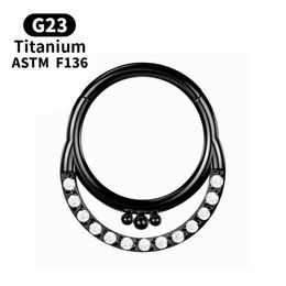 Septum Piercing G23 Earrings Titanium Women Zircon Nose Ring Industrial Charming Clicker Sexy Body Jewelry