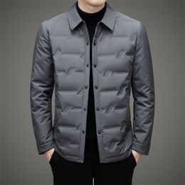 Men s Jackets MLSHP White Duck Down Autumn Winter Solid Color Single Breasted Keep Warm Fashion Casual Male Coats 4XL 230826
