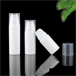 Packing Bottles Wholesale 5Ml 10Ml White Airless Bottle Lotion Pump Mini Sample And Test Vacuum Container Cosmetic Packaging Drop De Otyfq