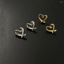 Backs Earrings Fashion Gold Colour Irregular Hollow Heart Clip For Women Girls Non Pierced Ear Cuff Earings Jewellery