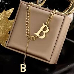 Fashion Classic B Letter Pendant Necklace For Woman New Gothic Korean Jewelry Hip Hop Party Girl's Sexy Clavicle Chain Wholesale YMN014