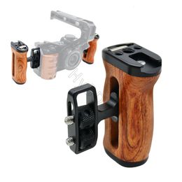 Cell Phone Cases Universal Camera Cage Left Right Side Handle for Wooden Grip Cold Shoe Mic Video Light 230825