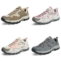 running shoes low top mesh non-slip men woman Grey purple pink brown trainers outdoor couple sneakers color4
