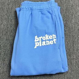 Men s Pants Real P o Broken Planet Sweatpants High Quality Foam Letter Print Casual American Street All match High waisted 230826