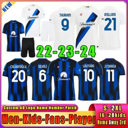 23 24 NEWInter Milans fans Player LAUTARO DZEKO GOSENS soccer jerseys J.CORREA CALHANOGLU DE VRIJ Home away football shirt kids kit uniforms