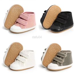 First Walkers Newborn Baby Shoes High Top Baby Boys Girls Shoes Knitting Rubber Sole Anti-slip First Walker Toddler 4 Colours Crib Shoes L0826