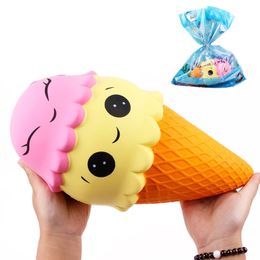 Decompression Toy 28cm/18cm Soft Slow Rising Jumbo Ice Cream Squishies Kids Funny Soft Anti Stress Toy Gifts With Retail Package #DS 230826