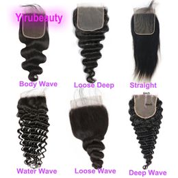 Malaysian Virgin Hair 6X6 Lace Closure Yirubeauty Silky Straight Water Wave Deep Wave 10-24inch Top Closure