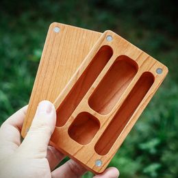 Multifunctional Smoking Natural Wood Portable Stash Case Cigarette Box Pocket Storage Container For Herb Tobacco Preroll Rolling Cigar One Hitter Lighter