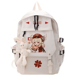 School Bags Genshin Impact Anime Cosplay Students Bag Backpack Klee Cartoon Bookbag Laptop Travel Rucksack Outdoor Boys Girls Gifts 230826