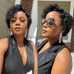 Synthetic Wigs Pixie Cut Wig Short Bob Curly HD Lace Frontal Human Hair Wig Transparent Lace Front Wig For Women Deep Wave Cheap Human Hair Wig x0826