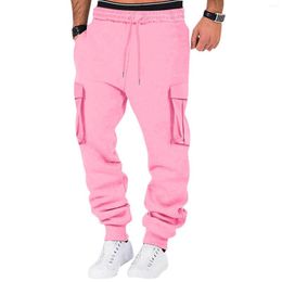 Men's Pants Thrill Sweatpants Little House Mens Autumn And Winter High Street Leisure Loose Sports Running Solid Colour Lace Up Cargo