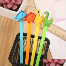 Gel Pens Wholesale Cartoon Creative Dinosaur Pen Kawaii Promotional Gift Sile Stationery Student School Office Supply Drop Delivery Otbce