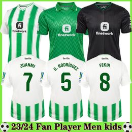 23 24 Real Betis Soccer Jerseys 2024 ISCO JUANMI JOAQUIN FEKIR B.IGLESIAS Shirt Mens A.GUARDADO AITOR R. RODRI PAUL Goalkeeper GK Football uniform Player fan Kids kit