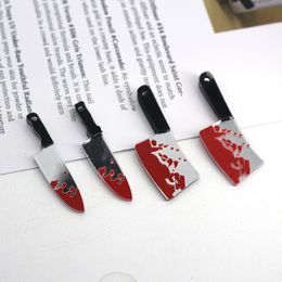 Charms Mix 10PCSPACK Dwustronne akrylowe krwawe nóż Halloween Charms Cool Dagger wisiorek do bransoletki Bransoletka biżuteria Make 230826