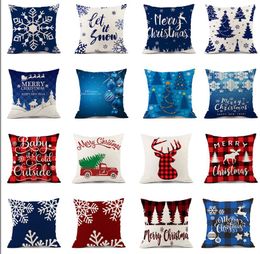 Christmas Throw Pillow Cover 45 * 45cm Holiday Red Plaid Decoration Sofa, Living Room Pillow Cushion Drop Dh0Zi